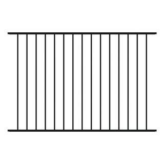 FORGERIGHT Newtown 4 ft. H x 6 ft. W Black Aluminum Pre-Assembled Fence Panel 863016 - The Home D... | The Home Depot