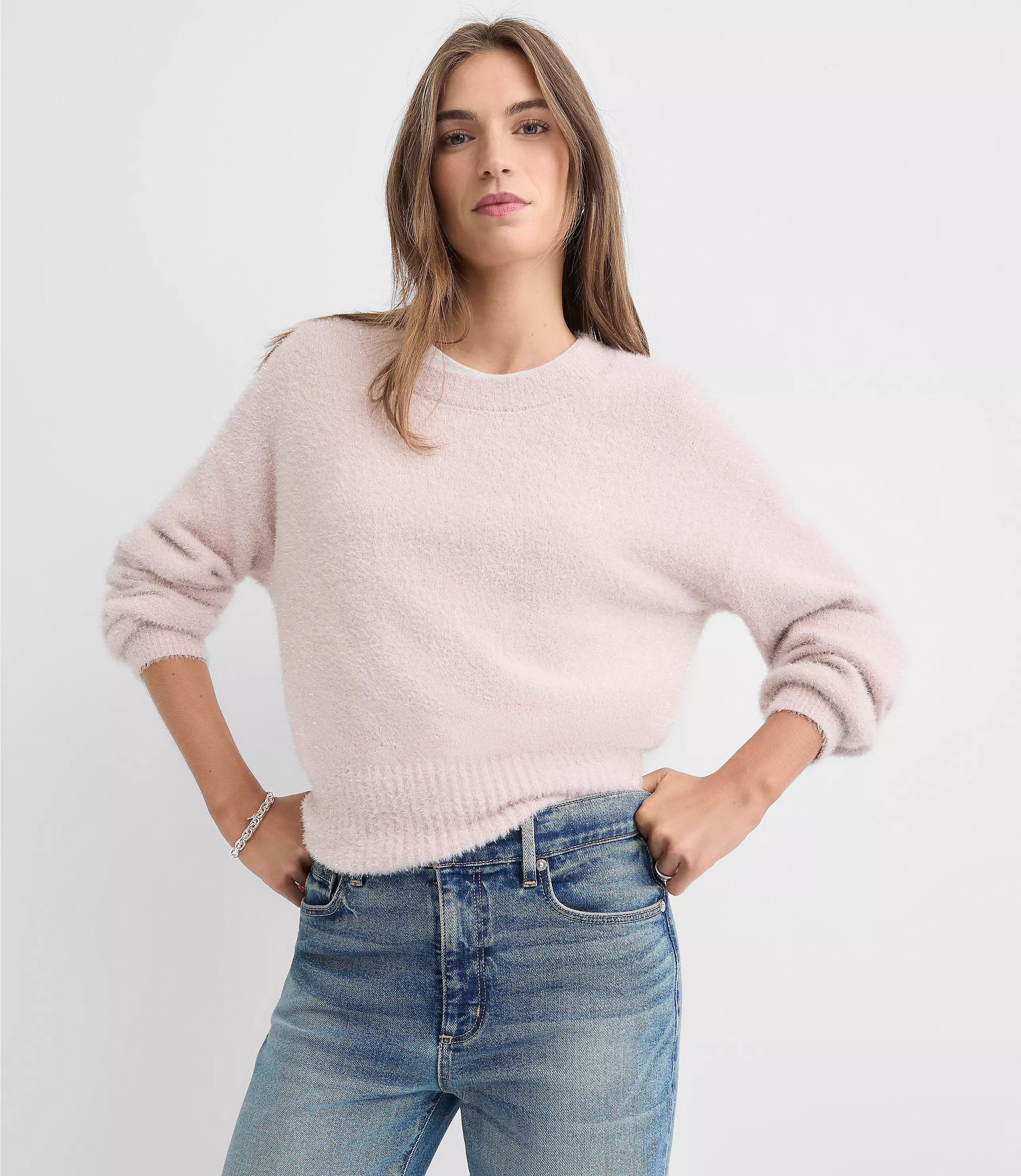 Shimmer Fuzzy Sweater | LOFT