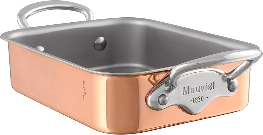 Mauviel M'Minis 1 mm Copper and Stainless Steel Roasting Pan With Cast Stainless Steel Handles, 7... | Amazon (US)