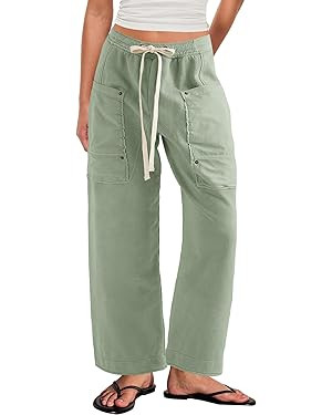 Yanekop Womens Wide Leg Pants Casual Baggy Palazzo Pants High Elastic Waist Drawstring Trousers w... | Amazon (US)