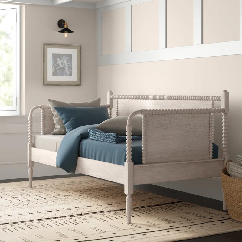 Antique White Delaria Turned Leg Daybed - Twin | Wayfair North America