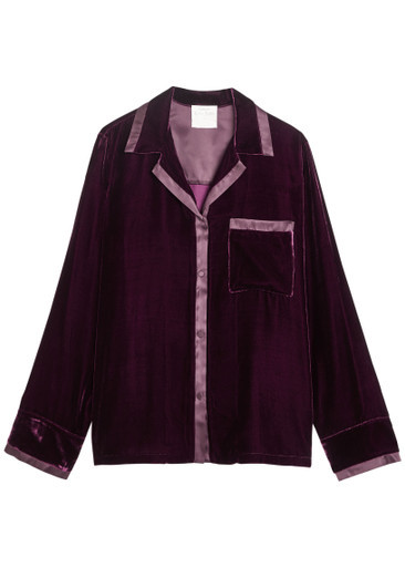 Satin-trim velvet shirt | Harvey Nichols