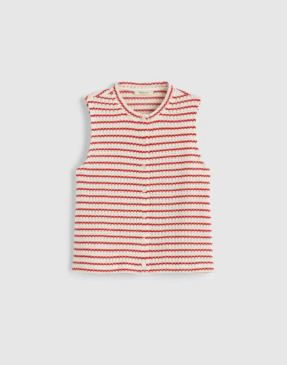 Textured-Knit  Button-Front Shell Top | Madewell