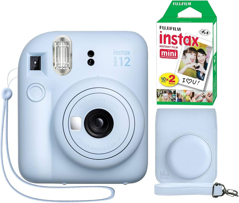 Fujifilm Instax Mini 12 Instant Camera Pastel Blue + Minimate Custom Case + Fuji Instax Film 20 S... | Amazon (UK)