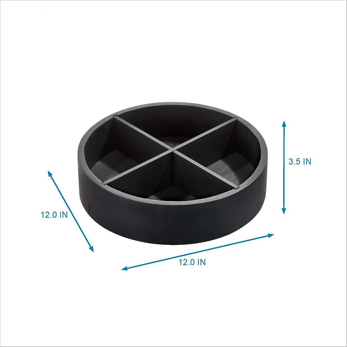 THE HOME EDIT Wooden Divided Turntable Onyx | The Container Store