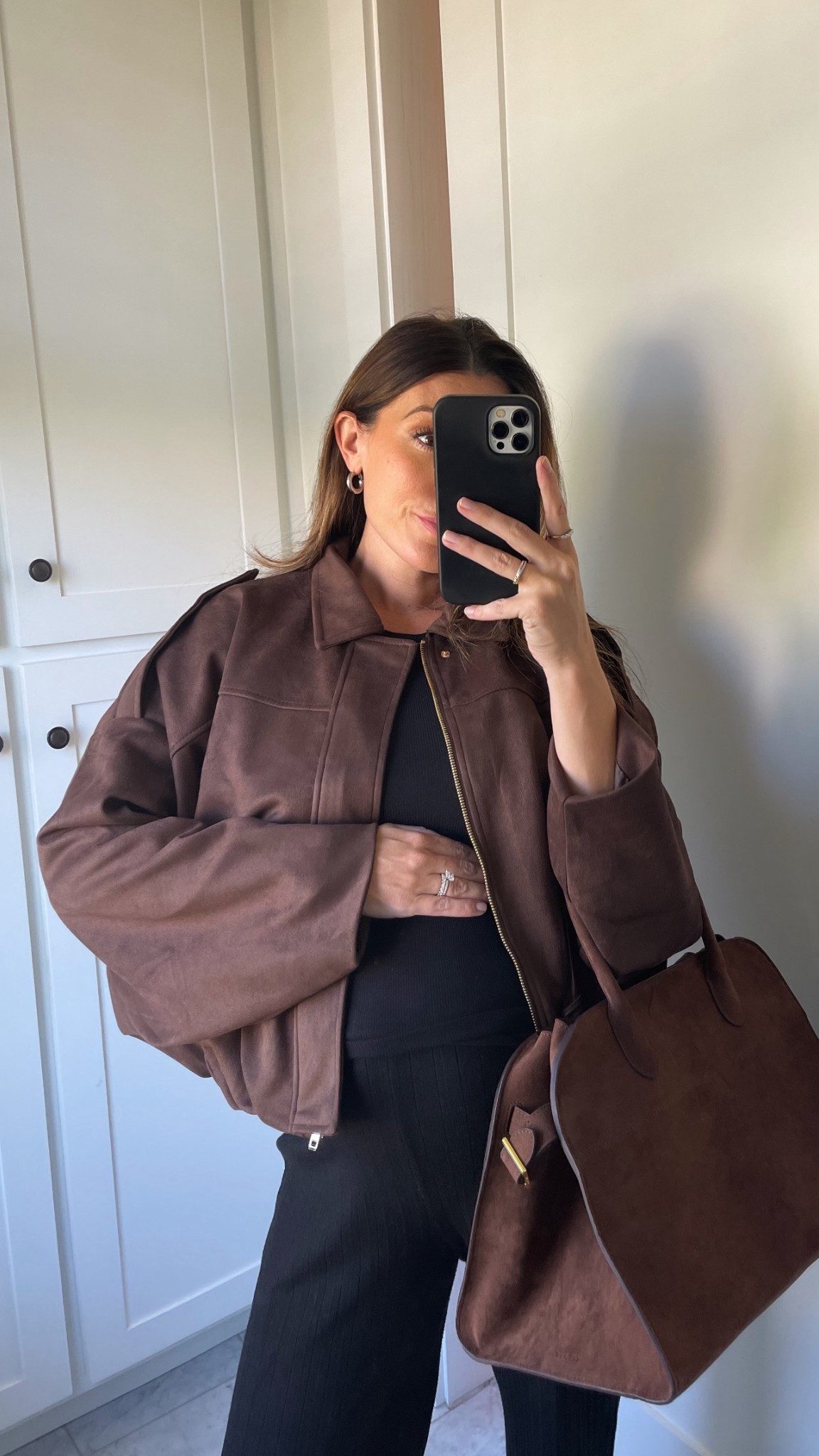 Amazon suede tote and jacket 