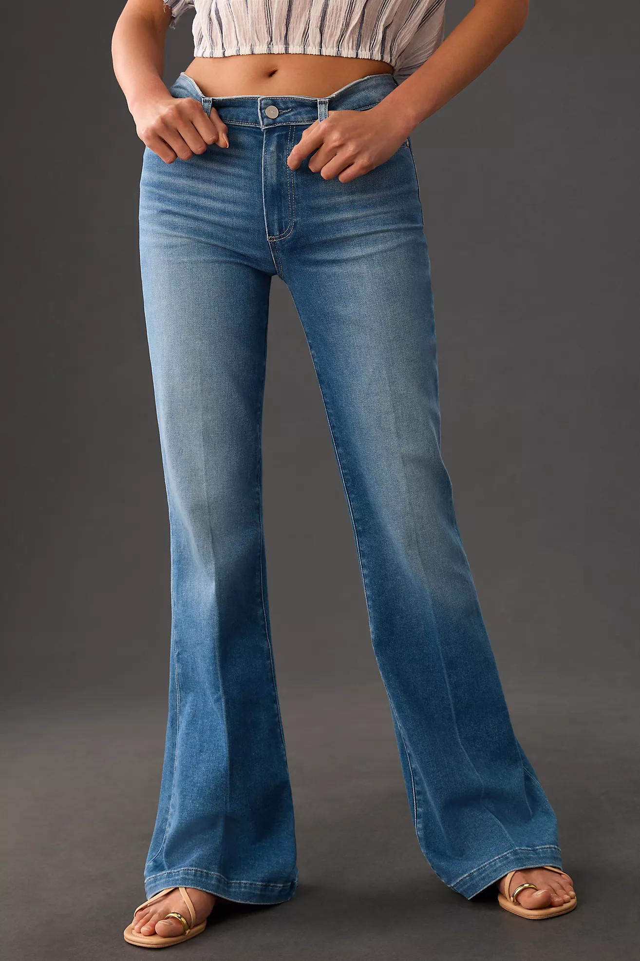 Paige Genevieve High-Rise Flare Jeans | Anthropologie (US)