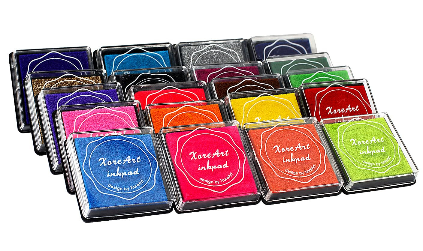 Finger Washable Ink Pads for Kids, Non-Toxic, 20 Color DIY Rainbow Craft Ink Pads for Rubber Stam... | Amazon (US)