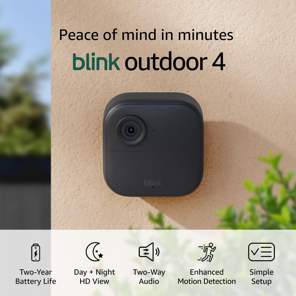 Blink Outdoor 4 – Wireless smart security camera, two-year battery, 1080p HD day and infrared n... | Amazon (US)