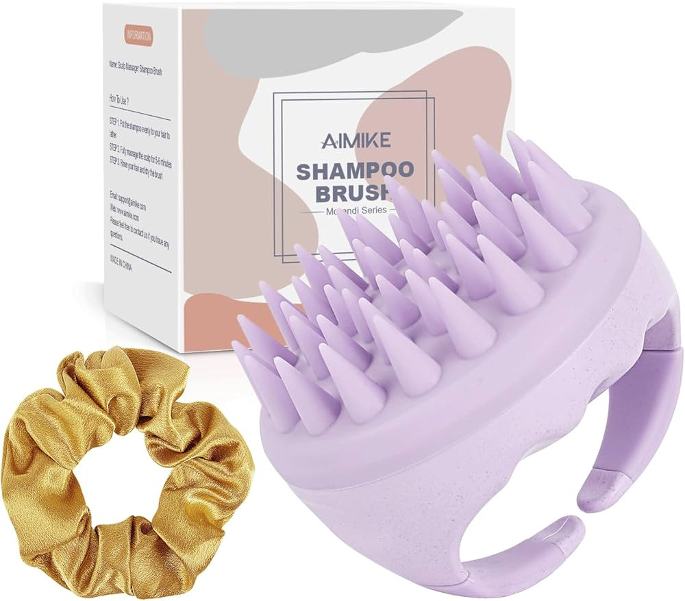 AIMIKE Scalp Massager Shampoo Brush, Scalp Scrubber w/Soft Silicone Bristles, Scalp Brush for Dan... | Amazon (US)