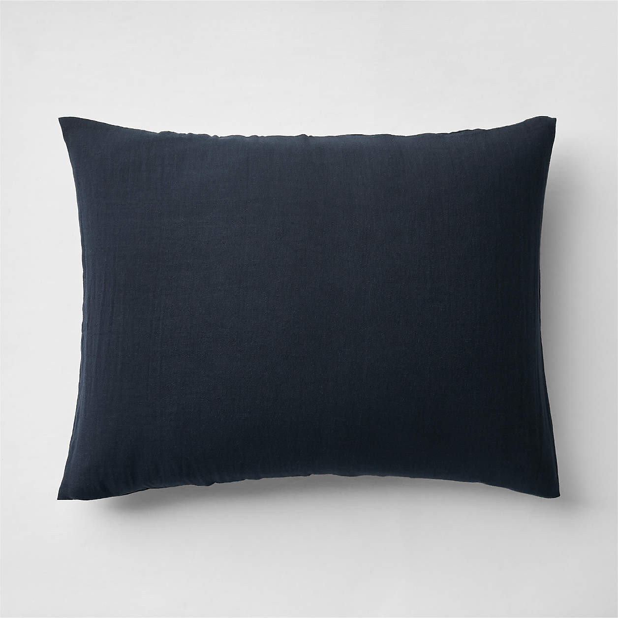 Supersoft Midnight Navy Blue Organic Cotton Gauze Kids Pillow Sham + Reviews | Crate & Kids | Crate & Barrel