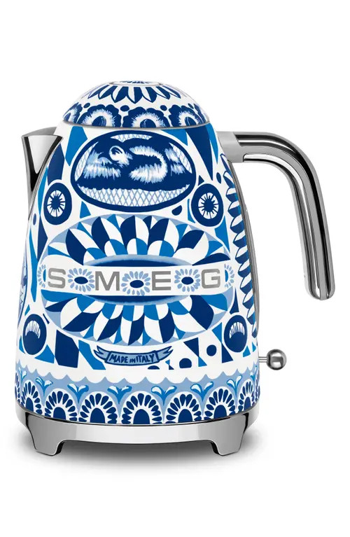 smeg x Dolce & Gabbana Blu Mediterraneo '50s Style 7-Cup Electric Kettle at Nordstrom | Nordstrom