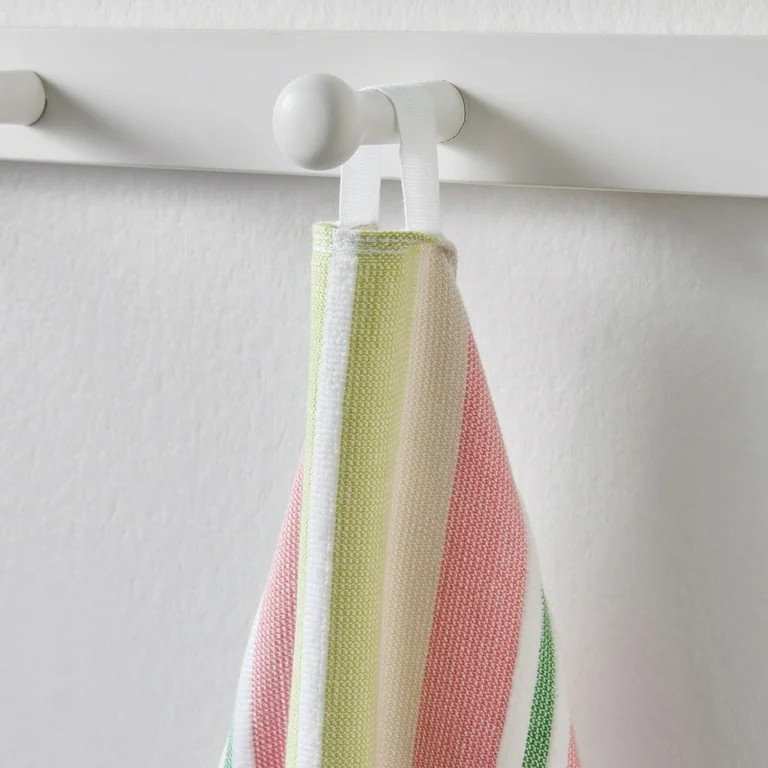 Better Homes & Gardens Coastal Tropez Striped Pink & Green Cotton-Blend Beach Towel | Walmart (US)