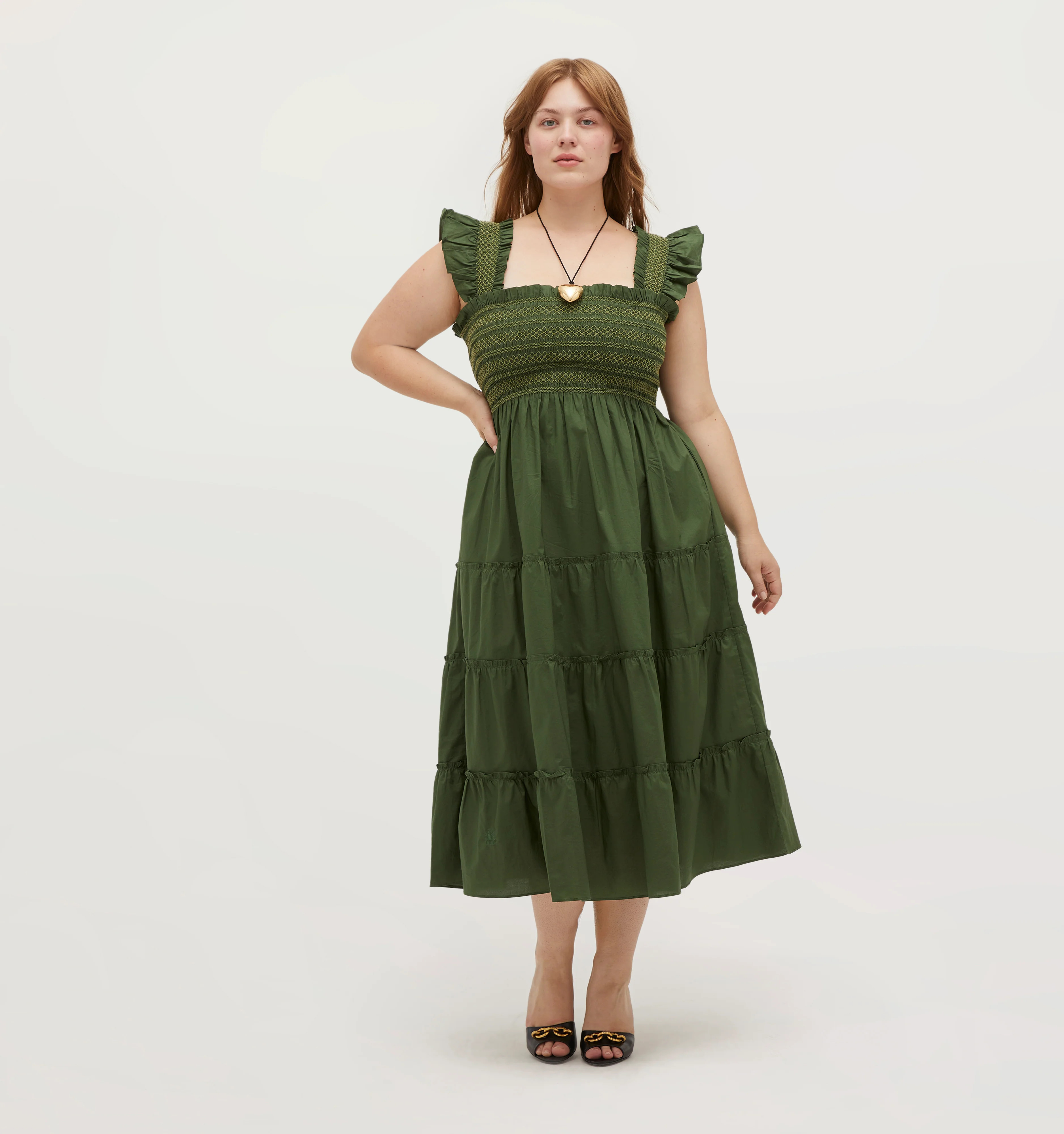 The Ellie Nap Dress - Leaf Green Cotton | Hill House Home US