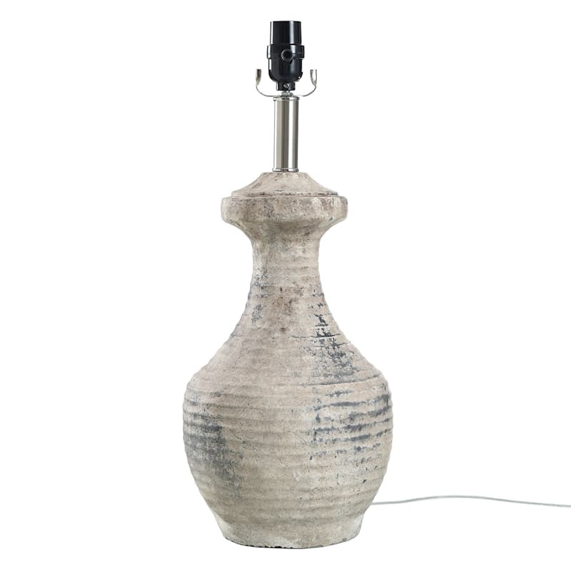 Distressed Grey Concrete Table Lamp, 21" | At Home