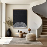 Black Texture Abstract Art Wabi-Sabi Wall Wall Painting Large Neutral Painting Scandinavian | Etsy (US)