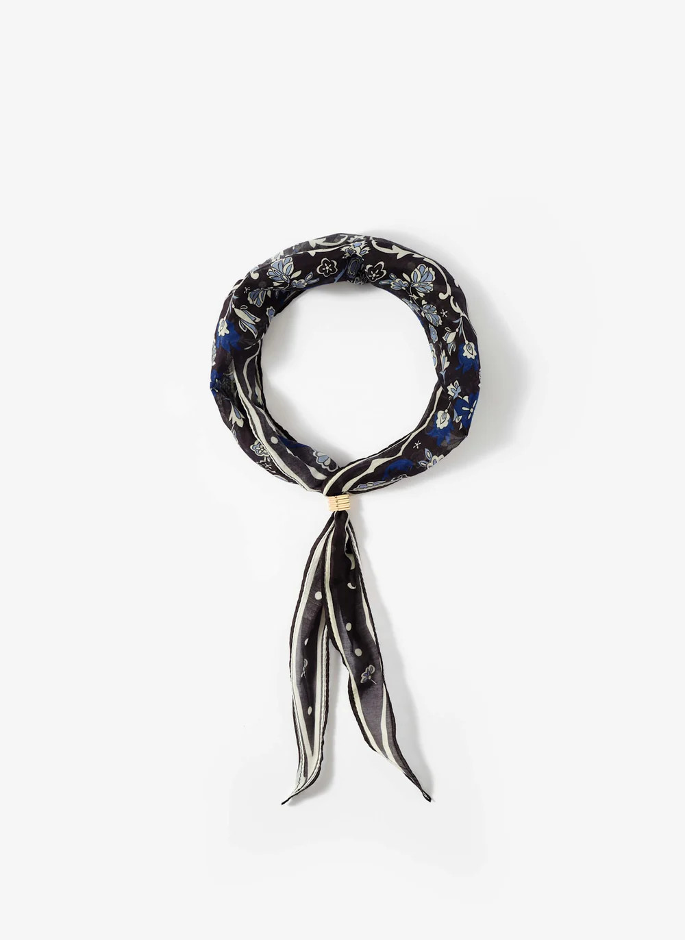 Navy Paisley Print Scarf | Mint Velvet