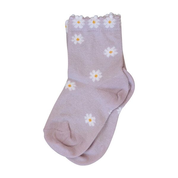 Coco Ankle Sock, Purple Daisies | Maisonette