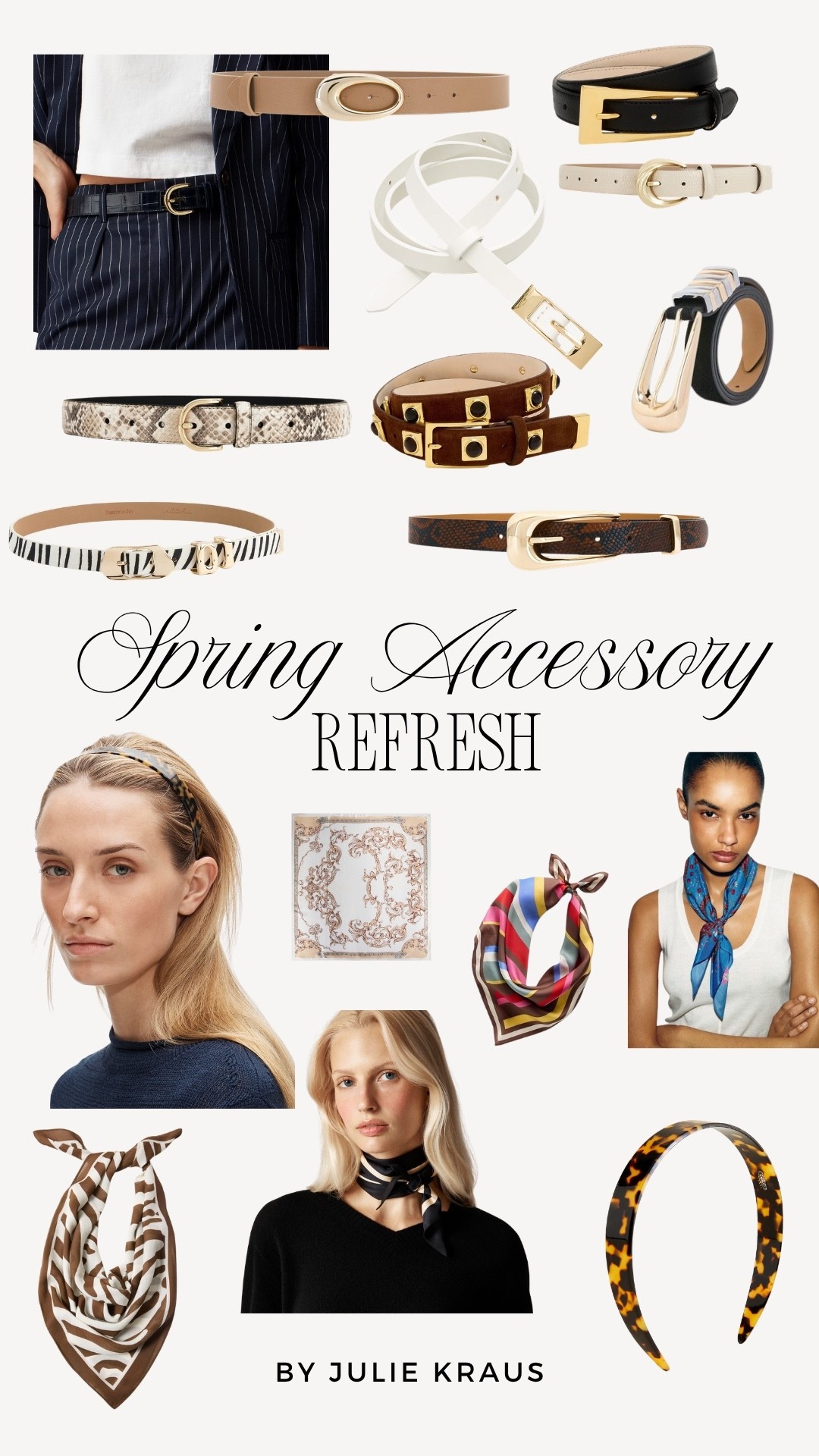 Spring Accessories Refresh! Modern belts that will make your outfit, scarves you can style a number of ways, and headbands that look sleek and modern  

#LTKSeasonal #LTKOver40