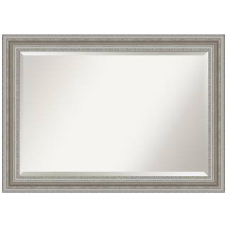 Medium Rectangle Antique Silver Metallic Beveled Glass Modern Mirror (29.5 in. H x 41.5 in. W) | The Home Depot