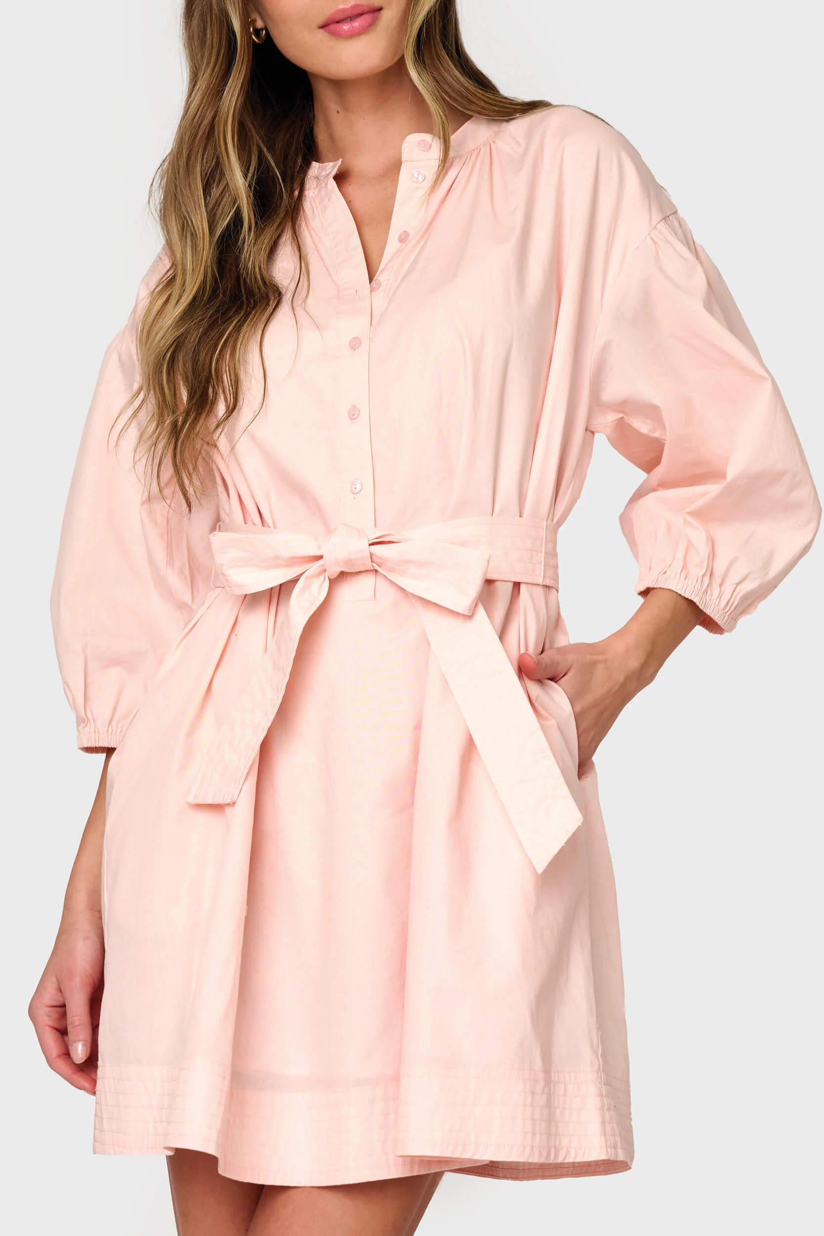 Ambition Puff Sleeve Belted Dress | Gibson