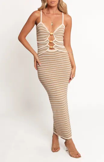 Farrah Stripe Cutout Midi Dress | Nordstrom