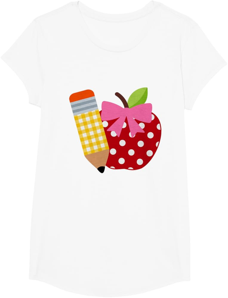 Girls Back to School Apple Toddler First Day of Preschool T-Shirt | Amazon (US)