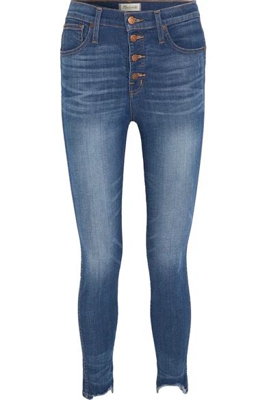 Madewell - Distressed High-rise Skinny Jeans - Dark denim | NET-A-PORTER (US)