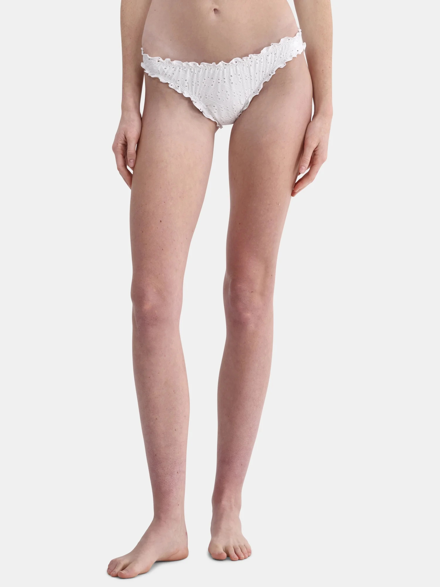 No Boundaries White Eyelet Swim Bottoms, Women's | Walmart (US)