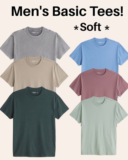 Looking for a soft tee? I love these ones from Abercrombie because of the soft fabric. (We also love the true classic tees if you are wanting a more “fitted” look! 🙌🏼 

#LTKfamily #LTKGiftGuide #LTKmens