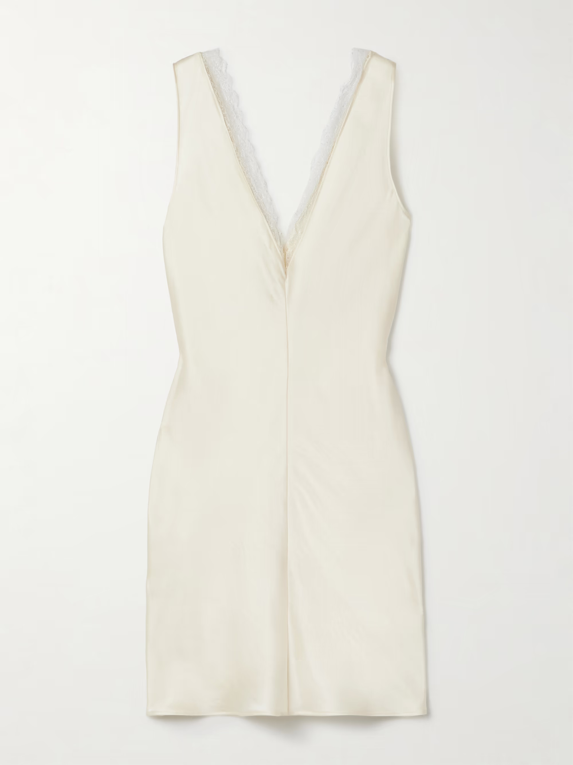 Barb lace-trimmed hammered-satin mini dress | NET-A-PORTER (US)