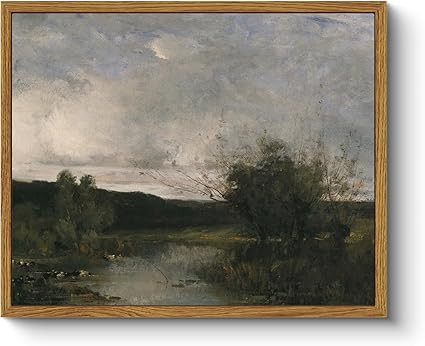 ARPEOTCY Landscape Framed Wall Art, Evening Sky River Living Room Art Decor Aesthetic, 9x11 Inch ... | Amazon (US)