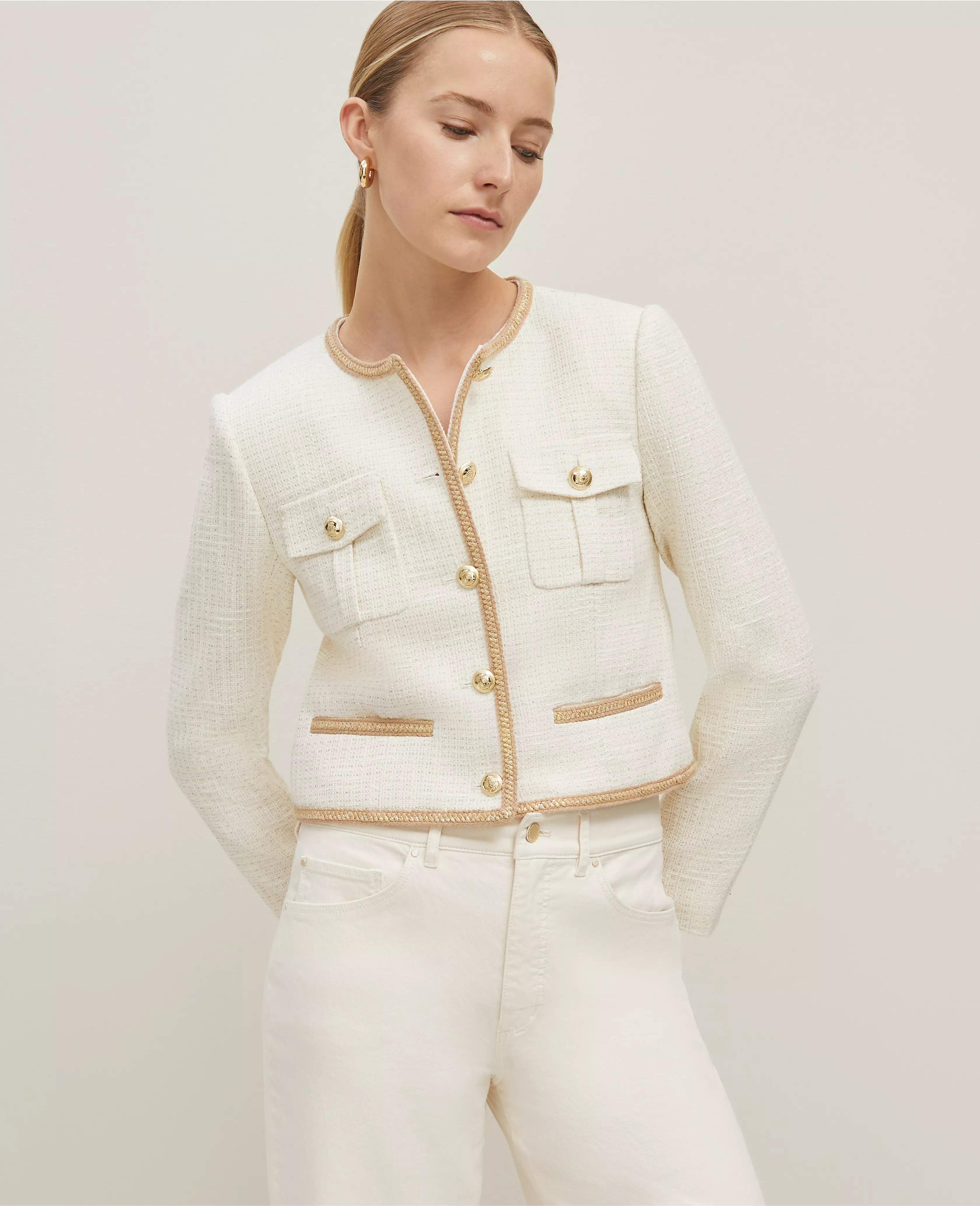 Shimmer Tweed Jacket | Ann Taylor