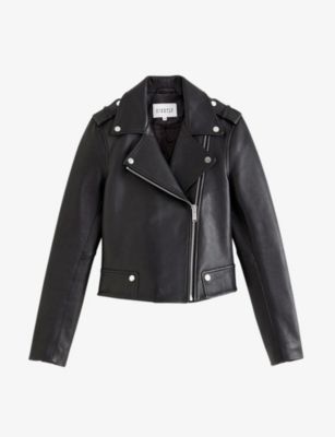 Biker-collar leather jacket | Selfridges