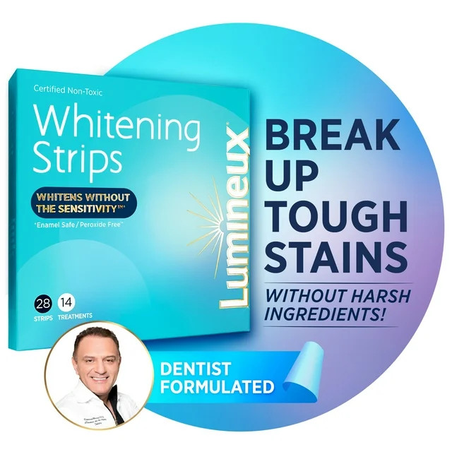 Lumineux Enamel-Safe & Peroxide-Free Teeth Whitening Strips, Dentist Formulated, 14-Pack | Walmart (US)