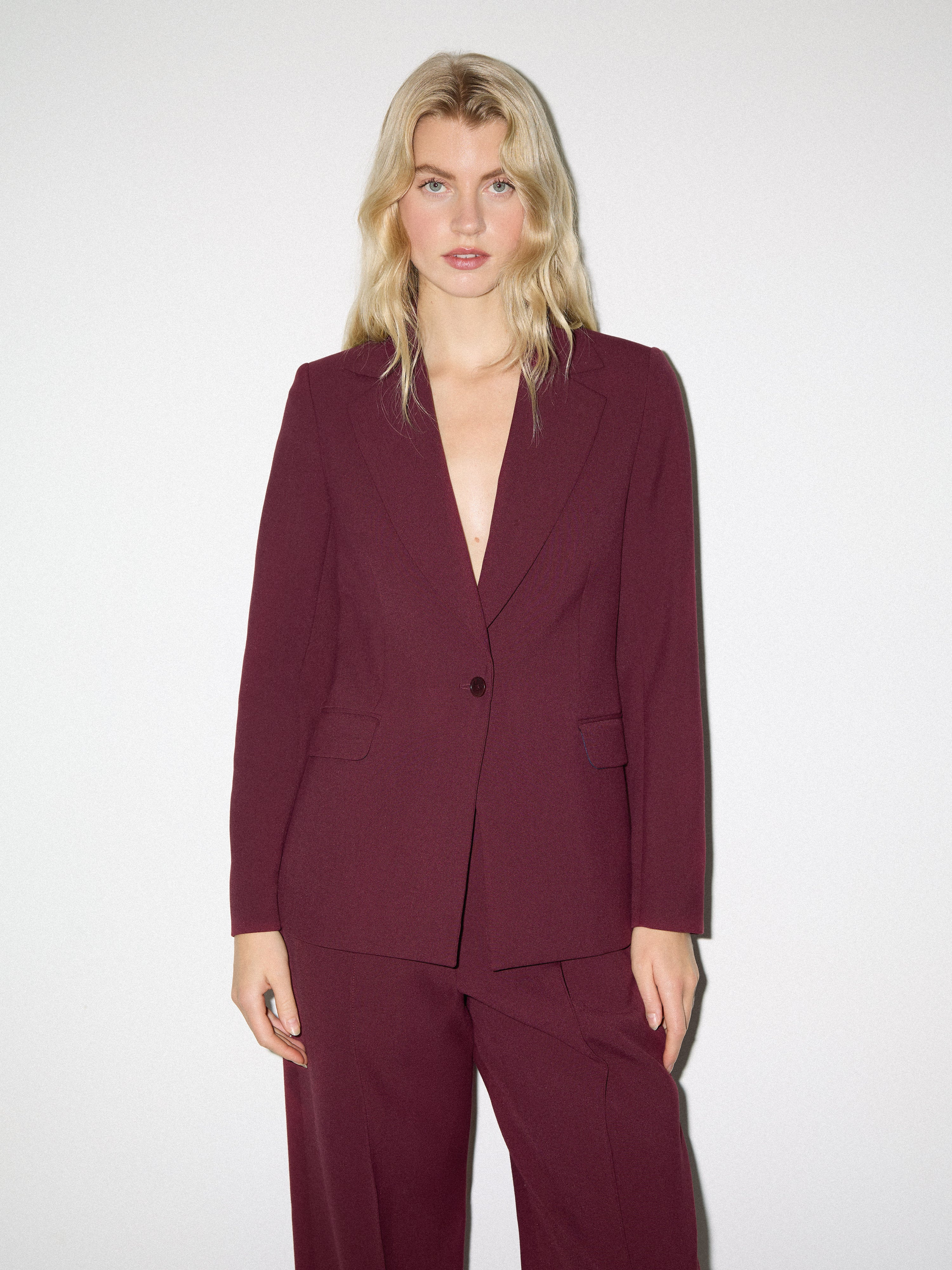Kenley Compact Blazer | Burgundy | Jigsaw (UK)