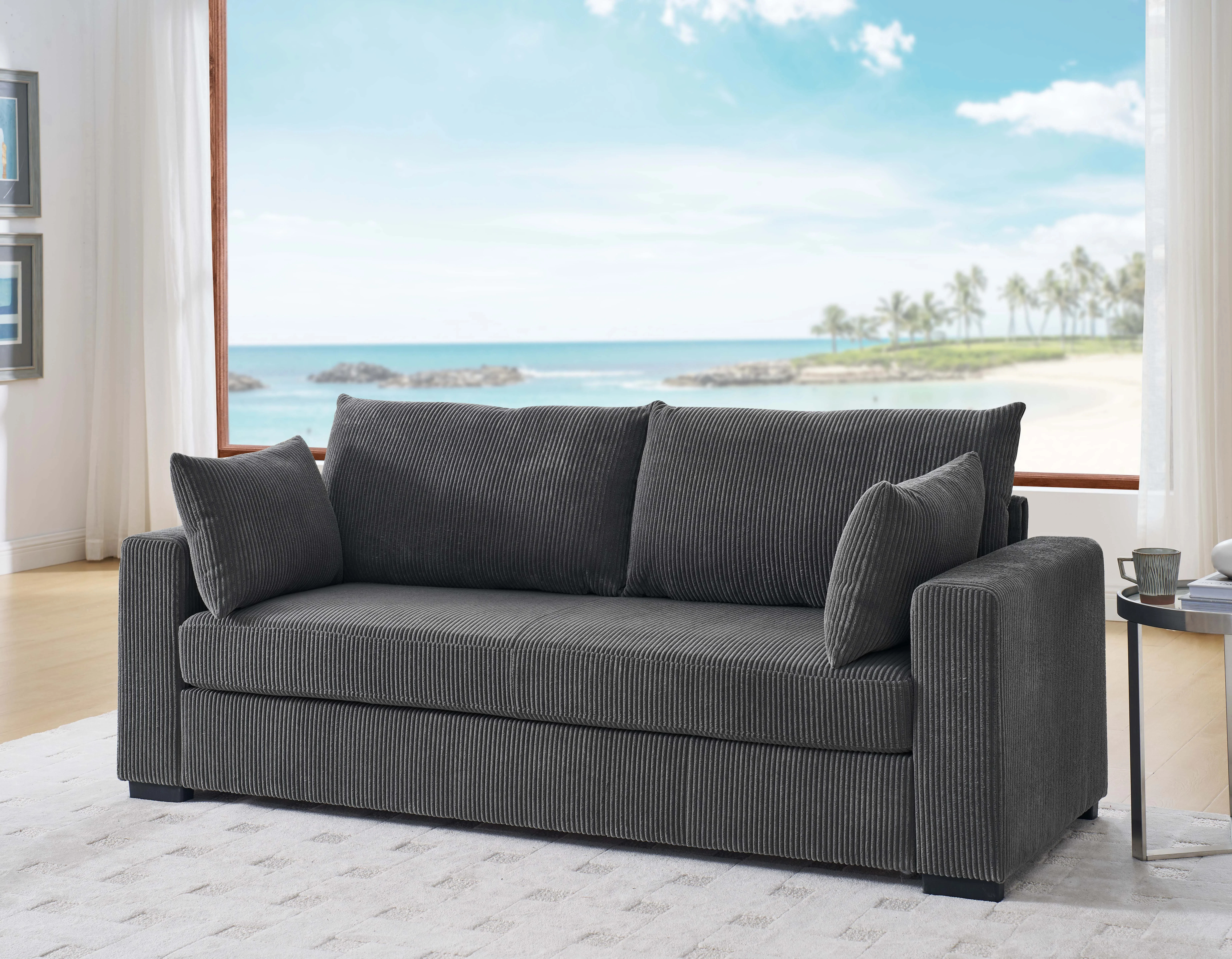 Coastal Corduroy Comfort Sofa | Wayfair North America