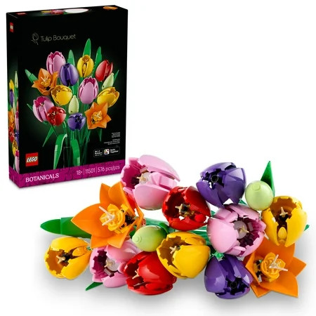 LEGO Botanicals Tulip Bouquet Building Set for Adults - DIY Bedroom, Book Shelf & Office Decor for Women & Men, Ages 18+ - Artificial Flowers Crafting Kit - Gift Idea for Birthdays - 11501 | Walmart (US)