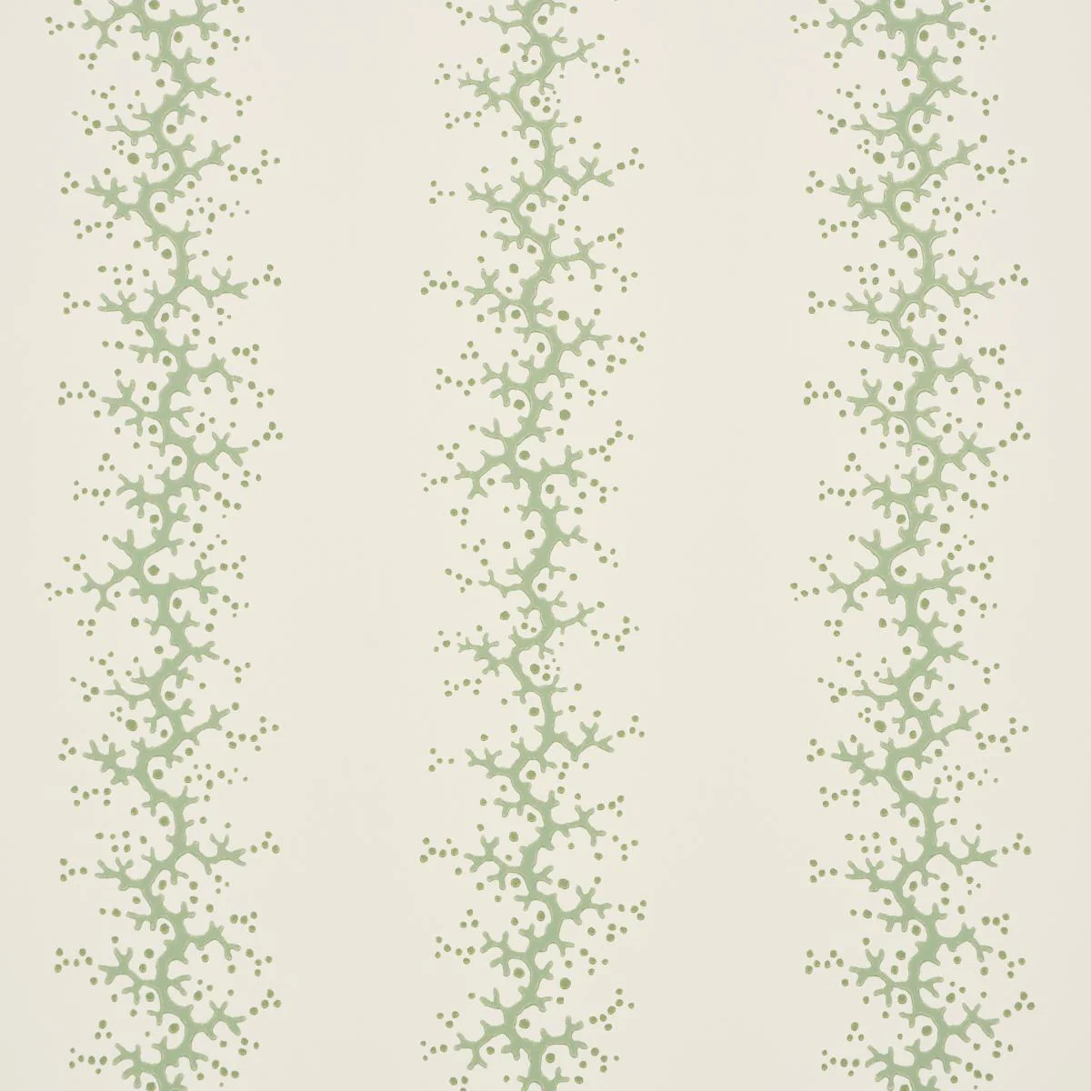 Schumacher Coral Stripe Green Wallpaper | DecoratorsBest