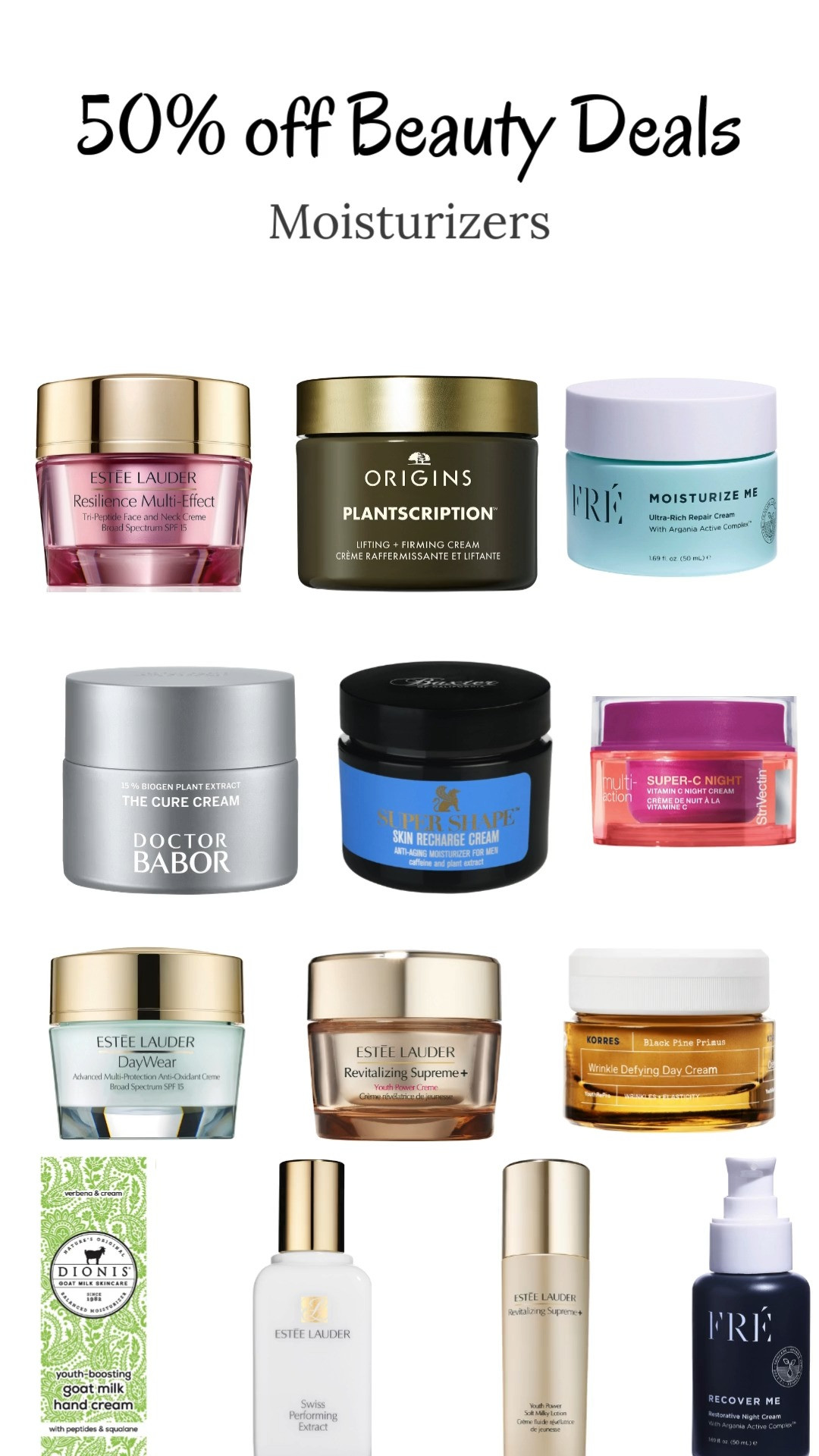 Moisturizers up to 50% off TODAY!✨
A simple edit featuring hydration-focused creams for daily use and nighttime routines.

#LTKbeauty #BeautyDeals #Moisturizer #SelfCareRoutine #BeautyEssentials 

 #LTKmorningroutine #LTKselfcare #LTKBeauty