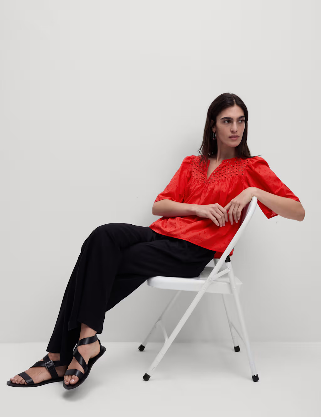 Pure Cotton Broderie Textured Blouse | Marks & Spencer (UK)