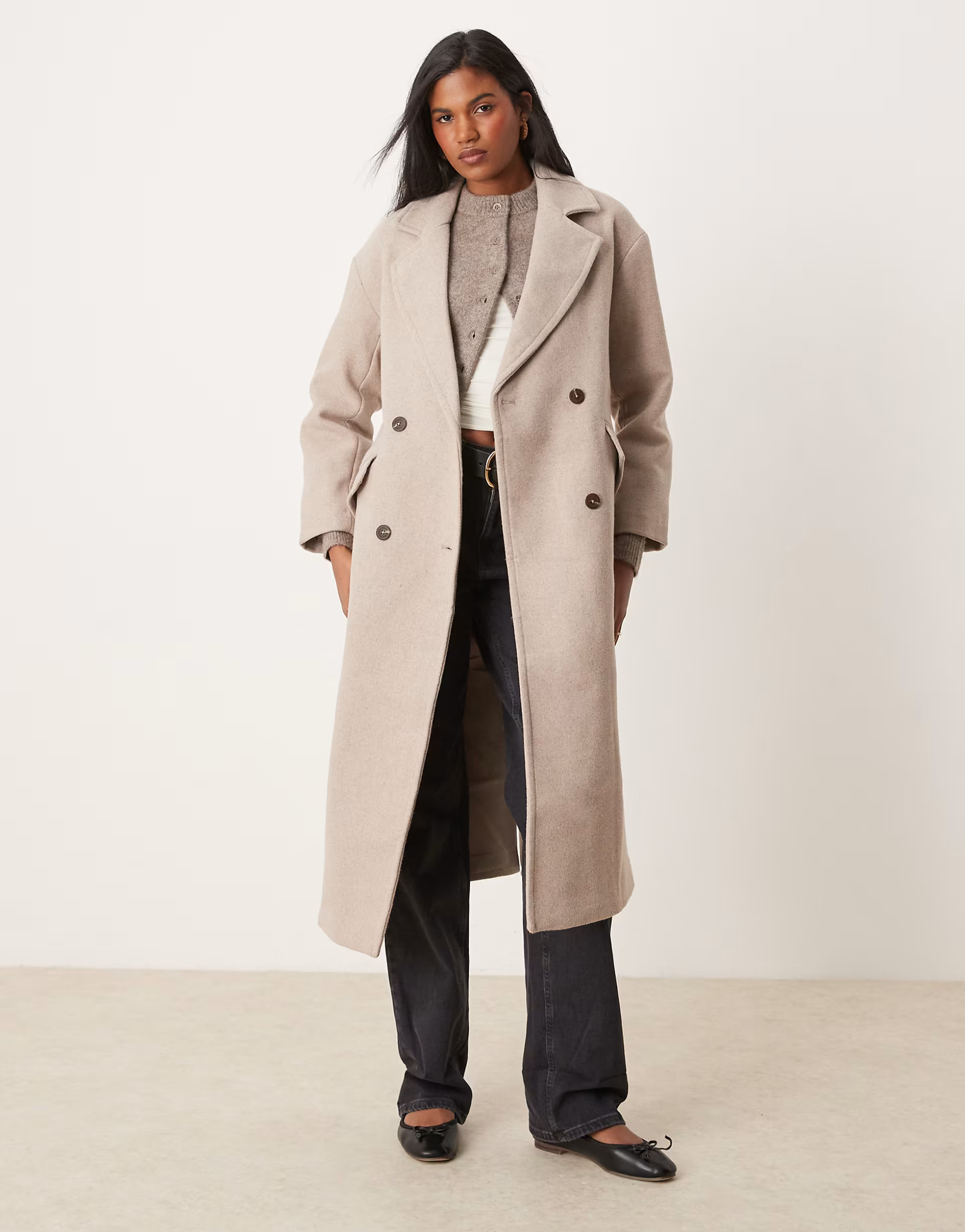 New Look relaxed formal coat in mink | ASOS (Global)
