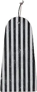 Creative Co-Op Large Marble Slicer Stripe Design and Sturdy Leather Tie, Black and White Cheese a... | Amazon (US)