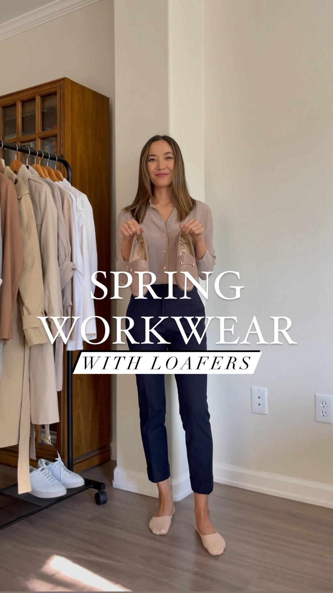 Spring office outfits/ workwear with loafers 

Loafers - Sam Edelman color cedarwood, sold out, similar color is light beige in the Lorraine loafers

Outfit 1: 
Everlane silk blouse size 0
Ann Taylor pants 00P

Outfit 2:
Cashmere sweater - Lilysilk small, linked similar from jcrew 
Jeans - Everlane tts 25 shortest ankle 

Business casual / smart casual 

#LTKworkwear #LTKshoecrush #LTKSeasonal