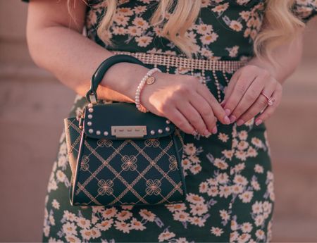 Feminine spring outfit - green Zac Posen handbag and green floral rihoas dress 

#LTKstyletip #LTKunder50 #LTKsalealert