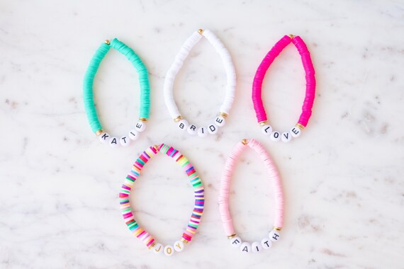 Custom Name Heishi Bead Bracelet | Etsy | Etsy (US)