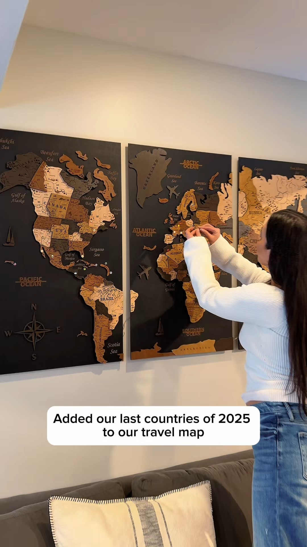 We love our travel map to pin all the places we have visited! 

The quality is amazing and the wood detail is stunning! 

#LTKdayinmylife #LTKHome #LTKTravel