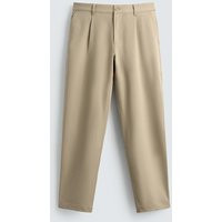 Zara - Comfort Straight-Leg Trousers - Beige - S - Man | Zara UK