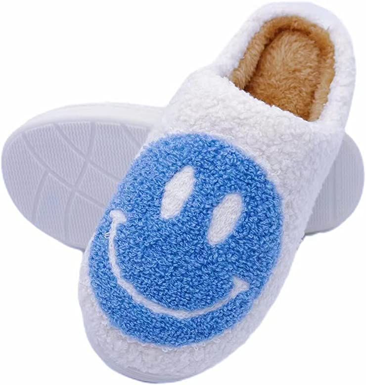 Smile Face Slippers Women Men Toddlers House Slippers for Kids Waterproof Sole Fuzzy  Slide Boys... | Amazon (US)