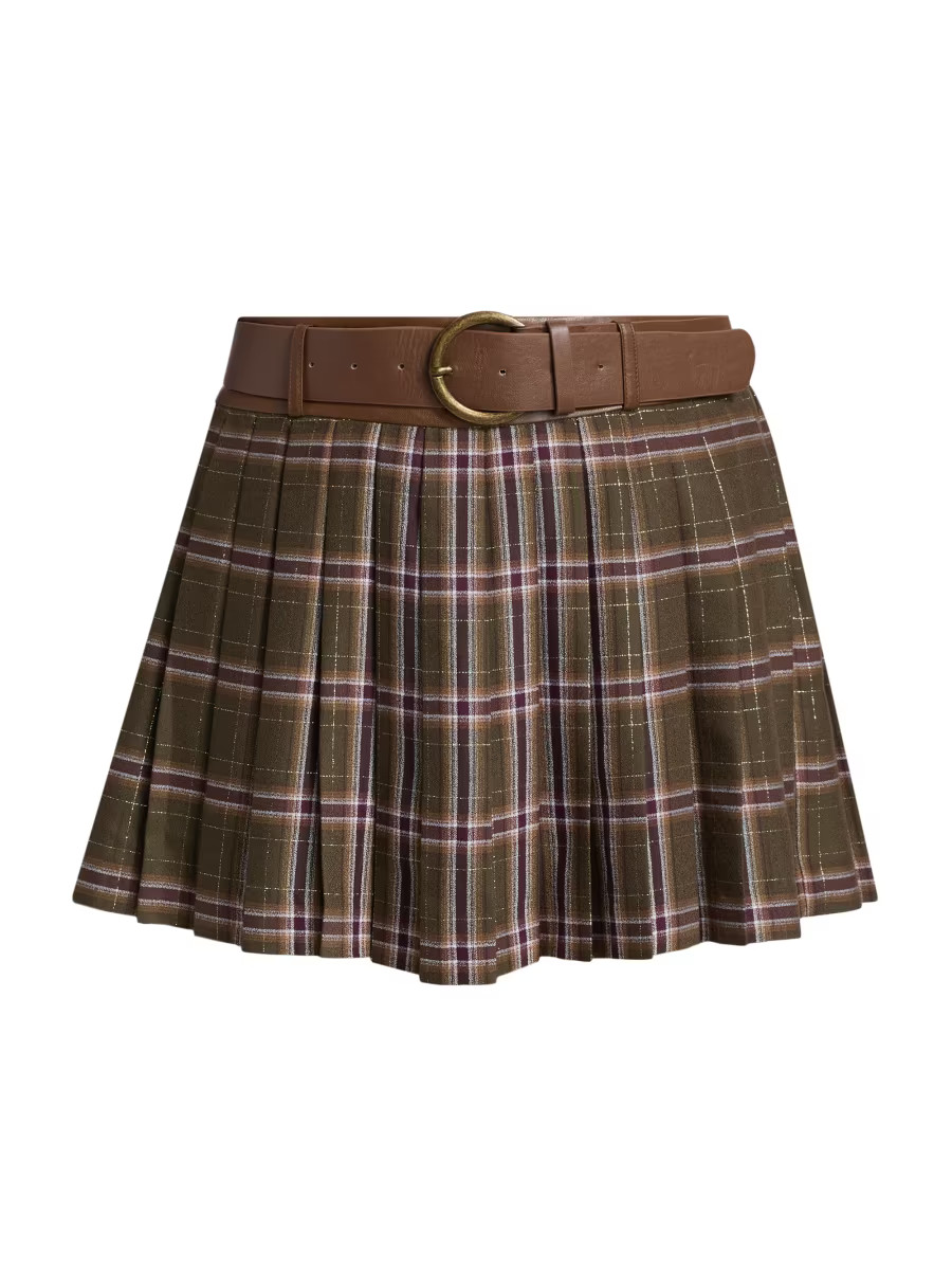 Derrick Plaid Belted Miniskirt | Saks Fifth Avenue
